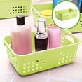 thumbnail image 1 of CQCYD 9x7x4 Inch Plastic Storage Basket, Small Desktop Organizer Bin with Handles, Stackable Household Utility Tote for Remote Control and Bathroom and Kitchen, Drainable Ventilated Design, 1 of 6
