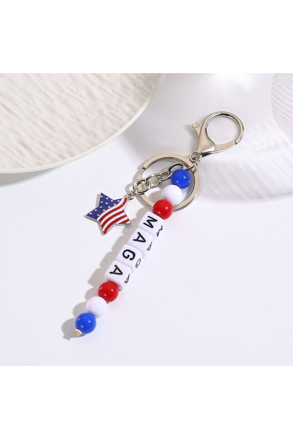 Acrylic Letter Beaded Keychain, Alphabet Charm Pendant, Personalized Initial Key Ring for Bag Purse Backpack and Car Key Decoration