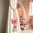 thumbnail image 1 of CQCYD Adjustable Curtain Tiebacks, Sequin Butterfly Drapery Holdbacks, Hand-Woven Rope Curtain Tie Backs with Pearl Beads for Window Curtains, Decorative Cord Holders for Bedroom Living Room, 20 Inch, 1 of 6