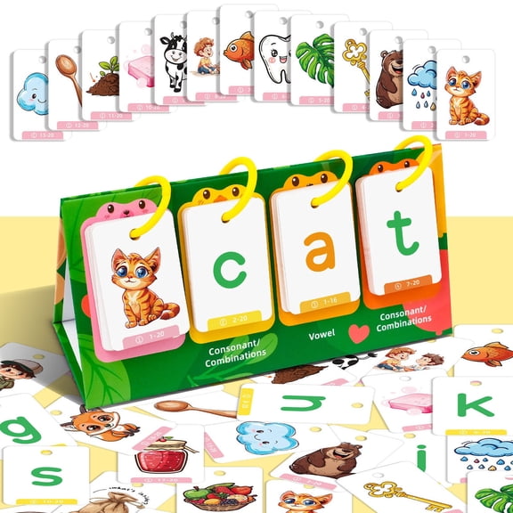 CQCYD Alphabet Flash Cards for Toddlers 2-4 Years, 80 Phonics Learning Cards with Sight Words, Educational Games for Kindergarten,KidsLearningToysReading Spelling Educational Accessories