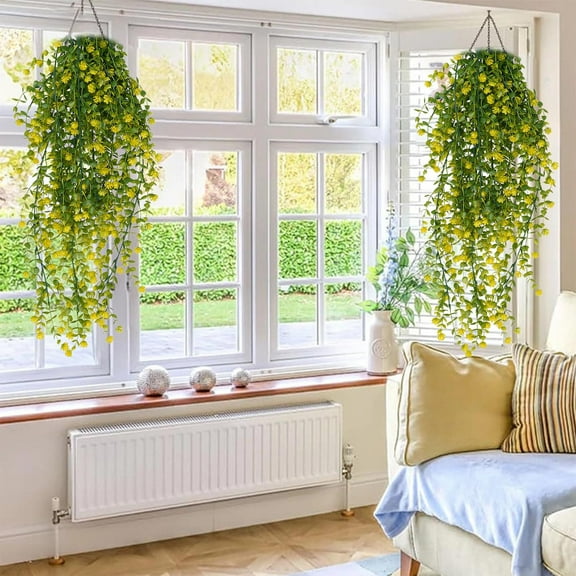 CQCYD Artificial Flowers, Simulated Rose Vine Eucalyptus Camellia Greenery Fake Plants For Home Wedding Party Decoration Plastic Wrapping Vines Ceiling Wall Decor