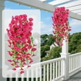 thumbnail image 1 of CQCYD Artificial Flowers for Home Decor, 75cm Long Eucalyptus Morning Glory Silk Flowers, Fake Flowers Vines for Wedding Wall Hanging, Indoor Ceiling Decoration, Plastic Wrapping Plants for Living, 1 of 9