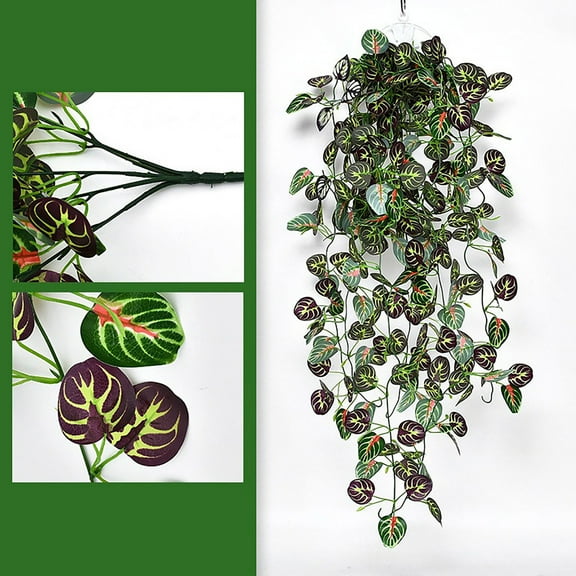 CQCYD Artificial Green Wall Hanging Plant for Indoor Decor, Realistic Fake Ivy Vine with Plastic Leaves, Home Office Wall Decoration, Kitchen Bathroom Shelf Decor, Faux Greenery for Living Room