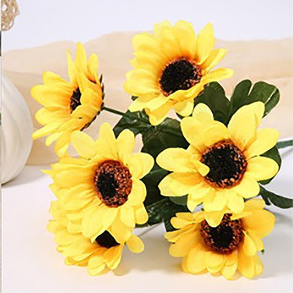 CQCYD Artificial Sunflower, Bright Yellow Daisy Artificial Flowers For Home Decor Wall Decorations Wedding Party Spring Summer Seasonal Decorations
