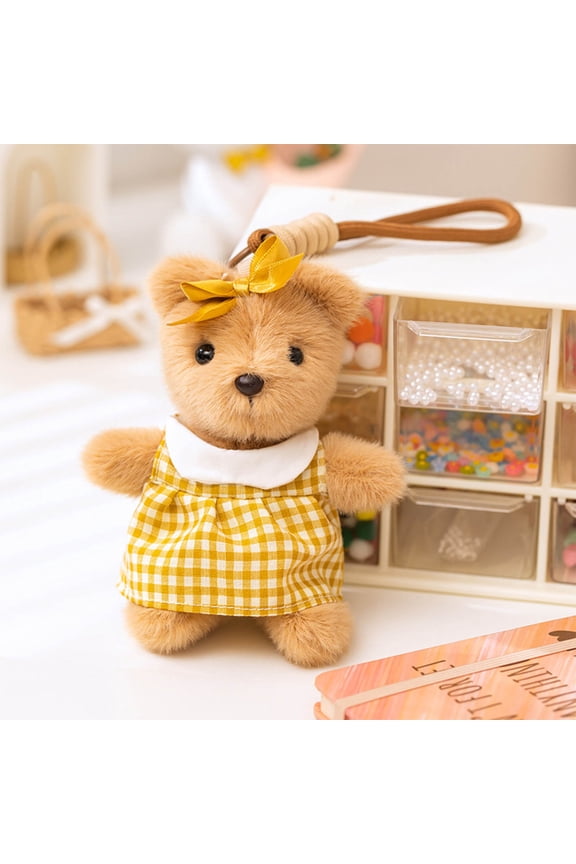 Bear Doll Pendant Keychain, Cute PlushToyforGirls, Soft Stuffed Animal Bag Charm, Birthday Gift for Her, Couples Friendship Present, Teddy Bear Accessory