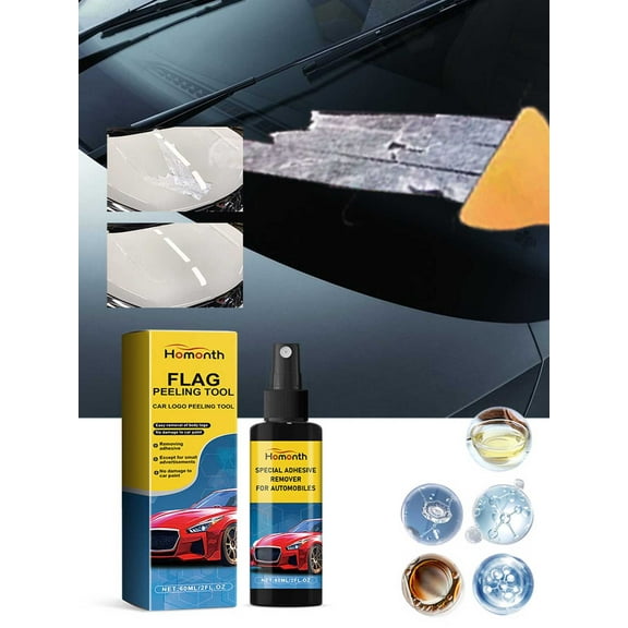 CQCYD Car Sticker Remover Tool, 60ml Automotive Adhesive Removal Spray, Fast-Acting Car Decal Peeling Solution, Vehicle Sticker Cleaning Agent for Glass Bumpers Windows, Auto Detailing Accessory