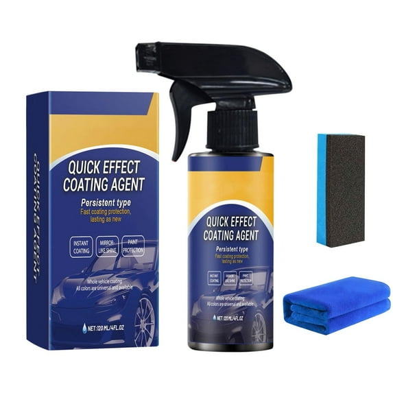CQCYD under $5 120ml Car Quick-acting Coating Agent Spray, Quick Effect Coating Agent for Car, 3 in 1 High Protection Quickly Car Coating Spray, Waterless Wash Coat Car Wax Polish Sprays