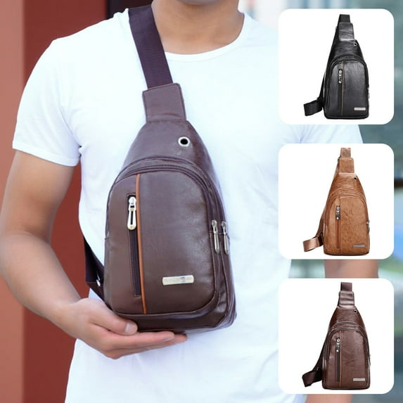 CQCYD under $5 Anti Theft Crossbody Bags For Women Sling Bag For Men Women Shoulder Backpack Chest Bags Crossbody Daypack With Earphone Hole For Hiking Camping Outdoor Trip