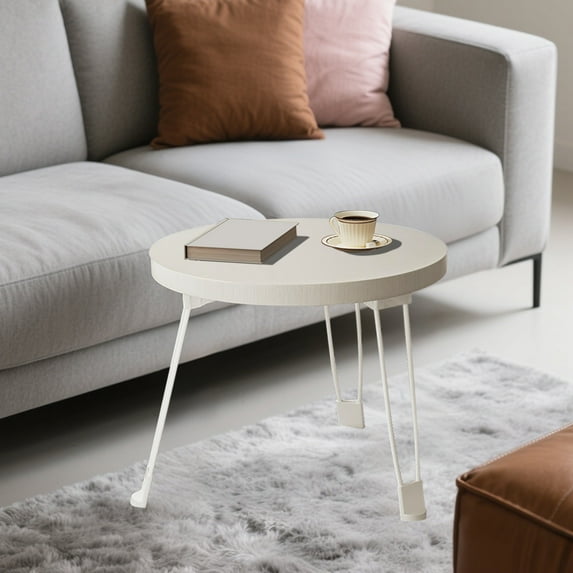 CQCYD under $5 Folding Coffee Table, Folded Auxiliary Table, Sofa Side Table, Portable Foldable Desk, Movable Wood Round Table, Bedside Table, Small Household Dining Table, Outdoor Camping