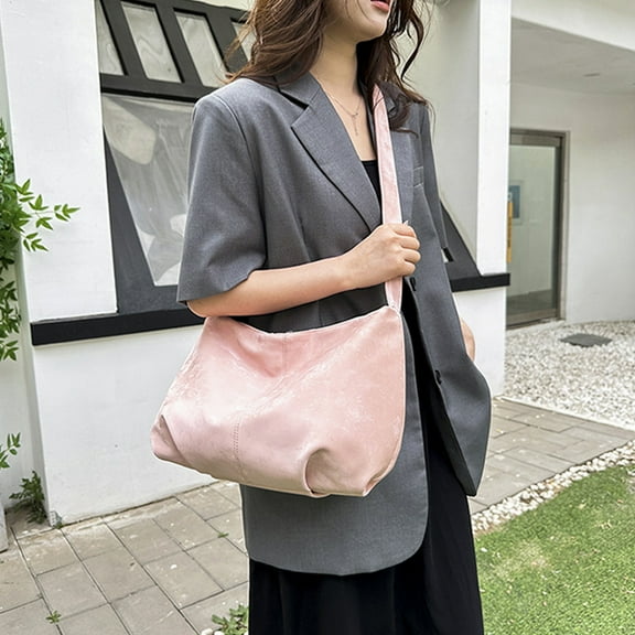 CQCYD under $5 Hobo Bags for Women, Suede Tote Bag for Women, Super Soft Slouchy Hobo Bags, Large Capacity Work Handbags, Vintage Brown Suede Bags