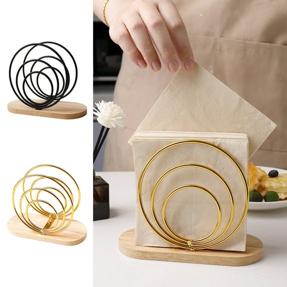 CQCYD under $5 Napkin Holder for Table, Table Napkin Rack Modern Metal Black Napkin Rack For Kitchen Tables And Countertops Cocktail Napkin Rack For Indoor And Outdoor Use