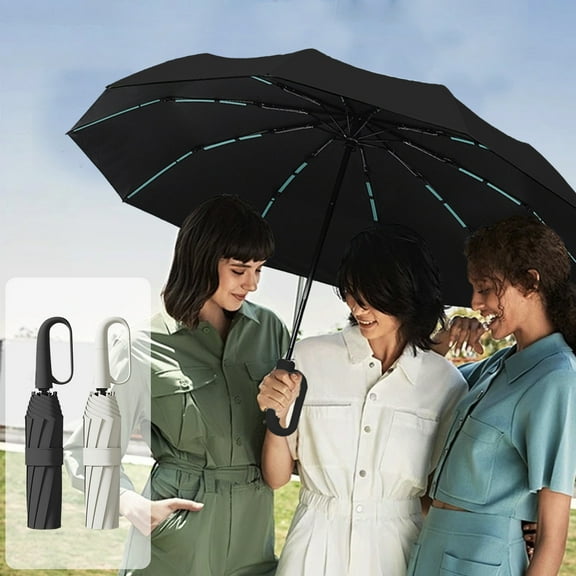 CQCYD under $5 Travel Folding Golf Umbrella Automatic Open/Close,Lightweight Compact Portable Backpack Car Parasol Outdoor,Sun/Rain,Men Women Carabiner Handle Design