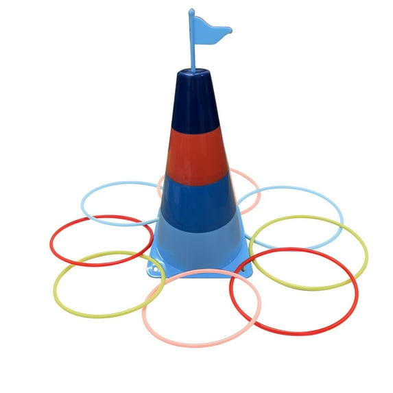 CQCYD Toys under $5 10 Pcs Plastic Colorful Cones Ring Toss Combo Set Outdoor Carnival Games for Kids Adults Birthday Party Throwing Backyard Games
