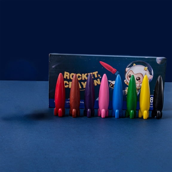 CQCYD Toys under $5 36 Colors Washable Rocket Crayons , Easy to Grip, Unbreakable, Safe Coloring Art Supplies