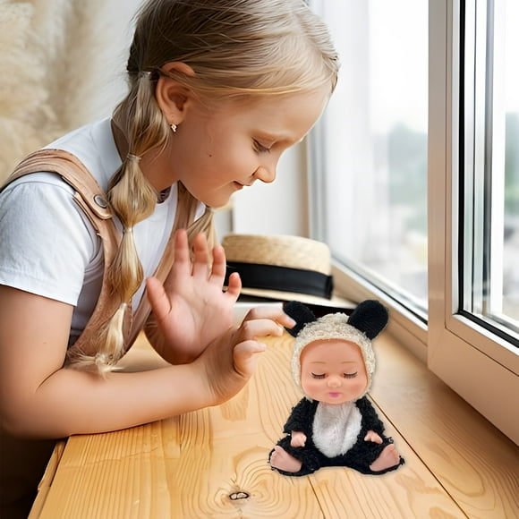 CQCYD Toys under $5 5 Inch Mini Baby Dolls Lifelike Realistic Tiny Baby Dolls with Animal Clothes Cute Infant Figurine Gifts for Toddlers Girls Kids 3+ Graduation Birthday Christmas