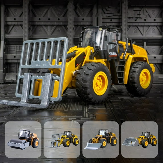 CQCYD Toys under $5 Construction Toys, 1:50 Scale Push & Play Toy Trucks for Kids Ages 4-8, Small Vehicles Mini Excavator, Cake Topper Decoration for Boys, Kids Play Set Birthday Gifts