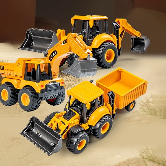 CQCYD Toys under $5 Excavator Backhoe Front Loader Truck Metal Engineering Vehicle Construction Tractor Model Collection Bulldozer Back Hoe Truck Decoration Toy Gift for Kids
