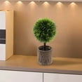thumbnail image 1 of CQCYD under $5 Artificial Boxwood Topiary Tree - Potted Faux Plant Balls in Gray Pulp Planter, Tabletop Home Décor, 1 of 6