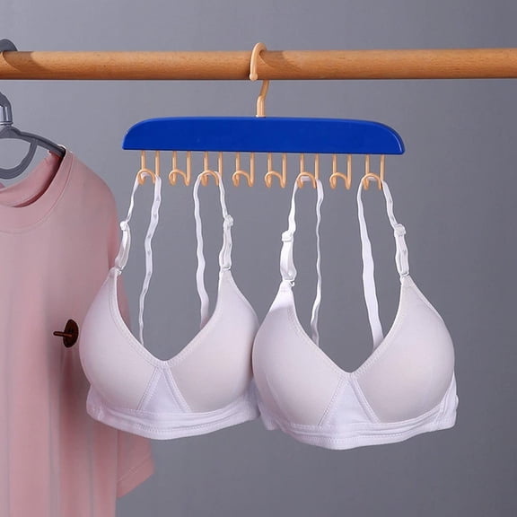 CQCYD Clothes Rack, 8 Hook Wall Mounted Hanger For Underwear Bras Tank Tops Socks Organizer Space Saving Drying Rack For Home Dorm Bathroom Closet Storage No Mark Damage Wave Shaped Design