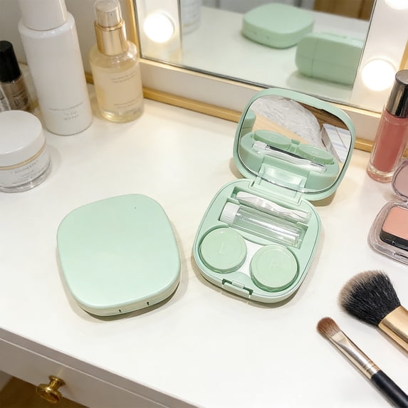 CQCYD Contacts Lens Case, Portable Travel Storage Box Compact Holder For Daily Use Gym Outdoor Activities Leak Proof Lightweight Plastic Design