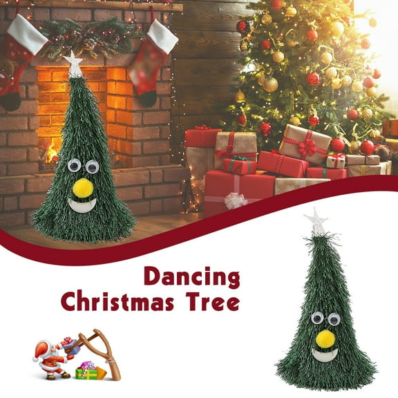 CQCYD Dancing Christmas Tree Hat Electric Swing, Animated Cartoon Holiday Decor Musical Motion, Desk Party Ornament, Dancing Tree for Festival Celebration Gift