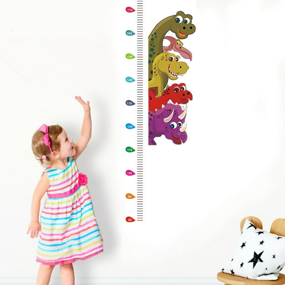 CQCYD Dinosaur Growth Chart Wall Decal, Removable PVC Height Sticker, Child Height Measurement Sticker forKidsRoom Nursery, Dinosaur Wall Sticker for Bedroom Living Room, Home Decor Wall Decal