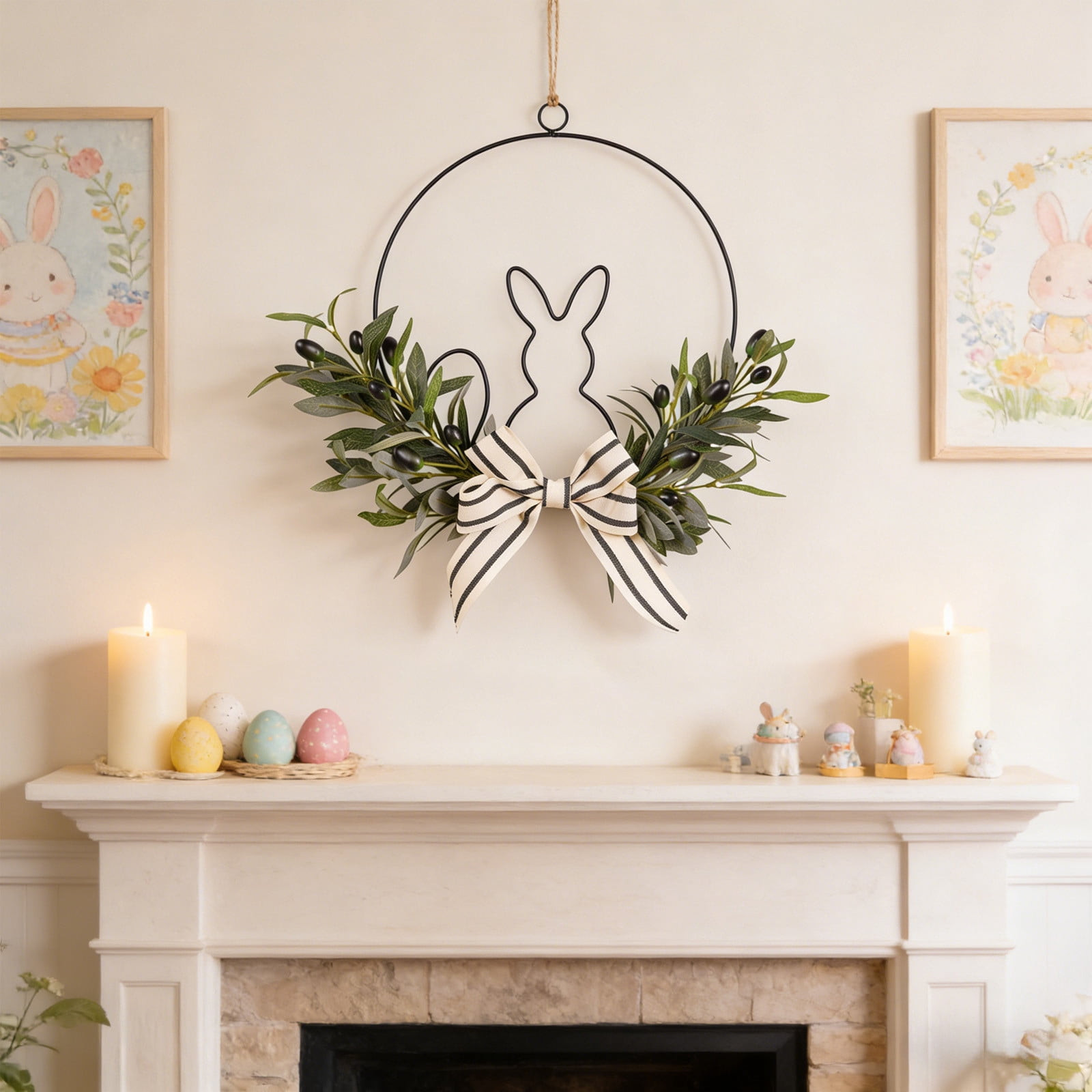 CQCYD Easter Bunny Iron Ring, Easter Holiday Decorations, Bunny Iron ...