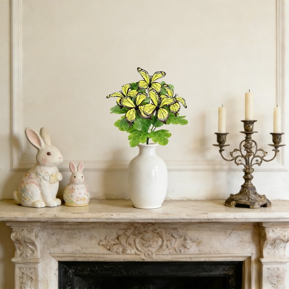 CQCYD Easter Cutouts Holiday Party Bouquet Accessories, Easter-Themed Plastic Decorative Branches, Spring Floral Arrangement Stems, Desktop Table Centerpiece Decor for Home Office and Party