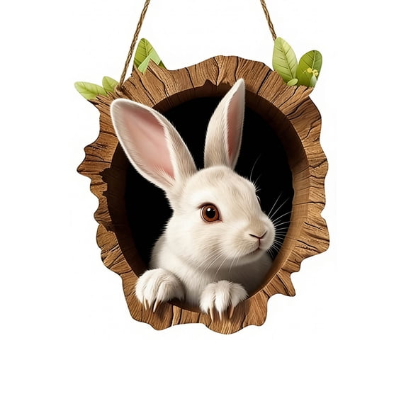 CQCYD Easter Door Sign, Wooden Welcome Hanging Decoration For Front Door Spring Bunny Decor Colorful Holiday Home Ornament Indoor Outdoor Seasonal Gift