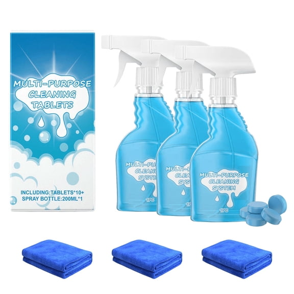 CQCYD Foam Cleaning Spray Bottle, Multi-Purpose Cleaner Kit with Tablets, 200ml Empty Refillable Dispenser, Gentle Stain Remover for Kitchen Stove and Appliance, Refillable Cleaner