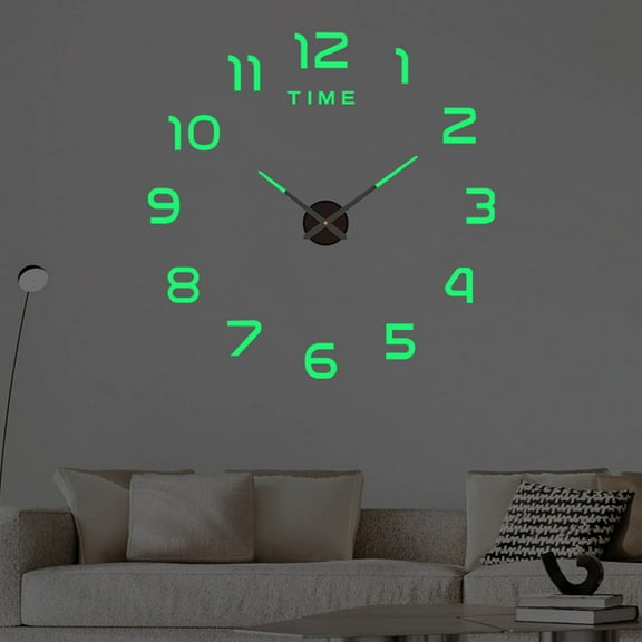 CQCYD Frameless Large DIY Wall Clock, 60CM Mirror Mute Silent Sticker Clock, 3D Wall Decor for Living Room Home Office Bedroom, Modern Home Decoration Stickers, Furniture Wall Art