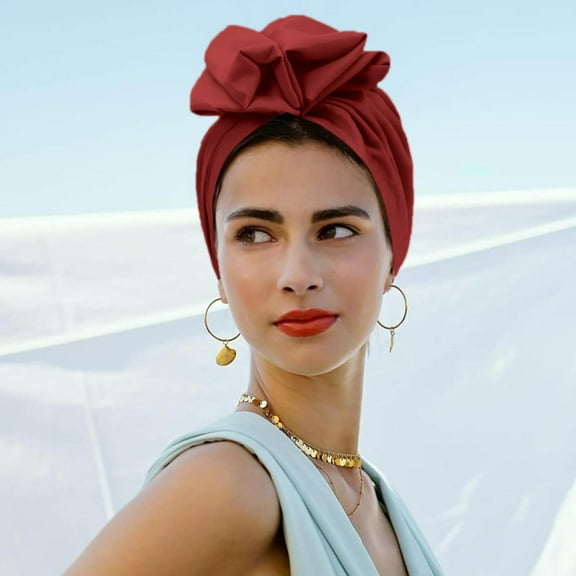 CQCYD French Retro Turban Head Wrap for Women, Cotton Stretch Headband Scarf, Fashion Head Cap for Thick Hair, European Style Floral Headscarf, Boho Chic Hair Accessory for Daily Wear
