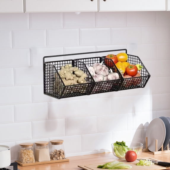 CQCYD Ginger Garlic Onion Storage Box, Wall Mounted Kitchen Organizer ...