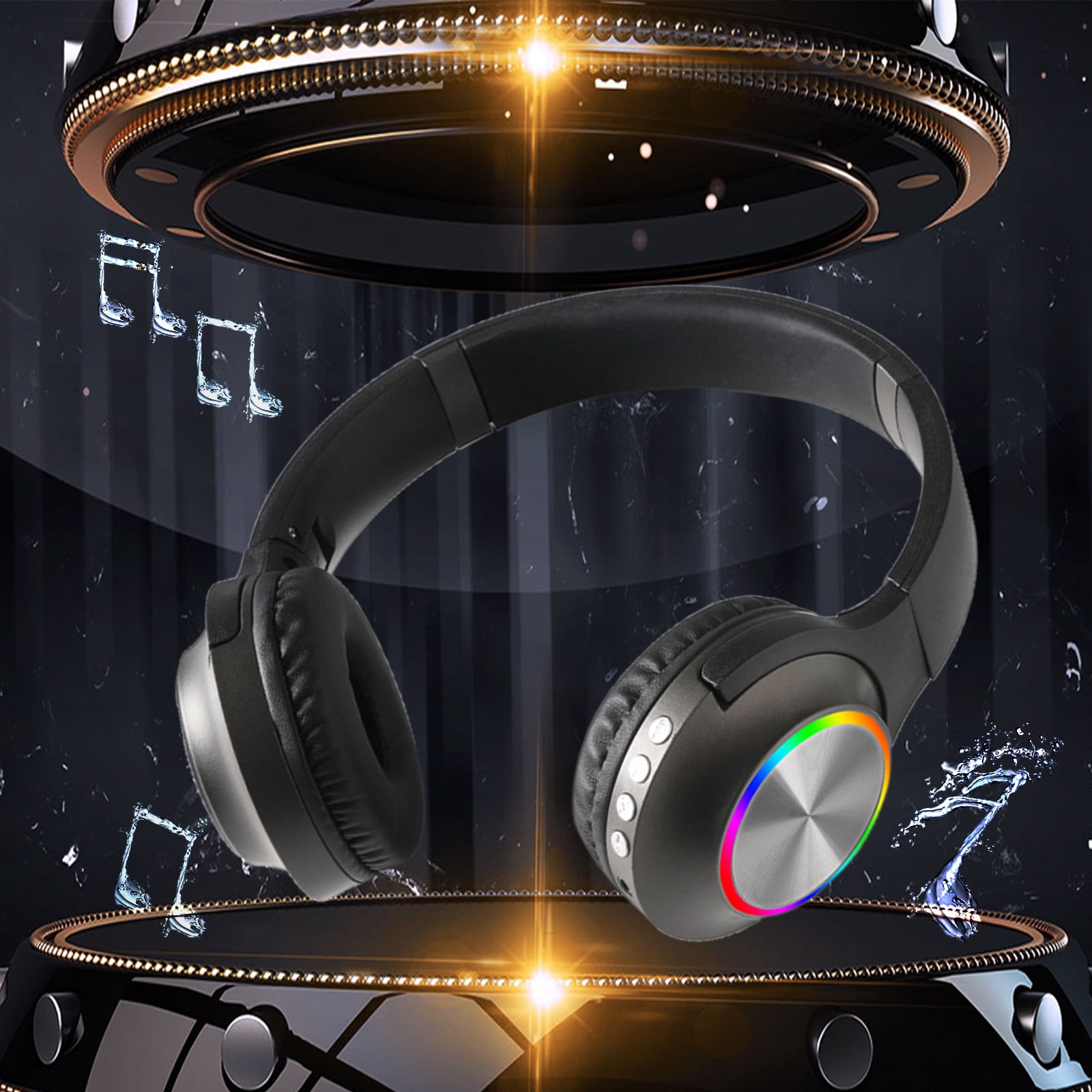 CQCYD Items Under 10 Gaming Headsets Color Breathing Light Headset Stereo Over Ear Headphones Intelligent Noise Reduction Bluetooth Headphones Low Delay Red Walmart