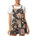 thumbnail image 1 of CQCYD Jumpsuits for Women, Women's Printed Button Pocket One-Piece Shorts Wide Leg Pants Suspenders One-Piece Shorts Leisure Jumpsuits Sales Today Clearance Brown M #1, 1 of 4