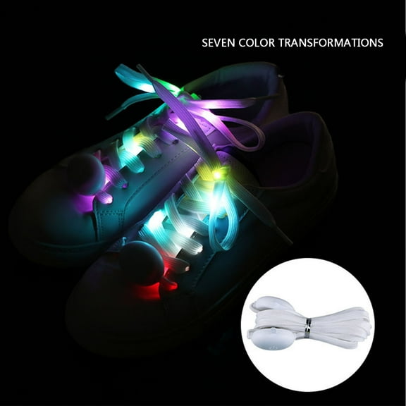 CQCYD LED Luminous Shoelaces for Night Running Safety, 47.2 Inch Glow in The Dark Shoelaces with 3 Light Modes, Fluorescent Woven Reflective Shoelaces for Jogging Cycling Performance, Cool Light Up