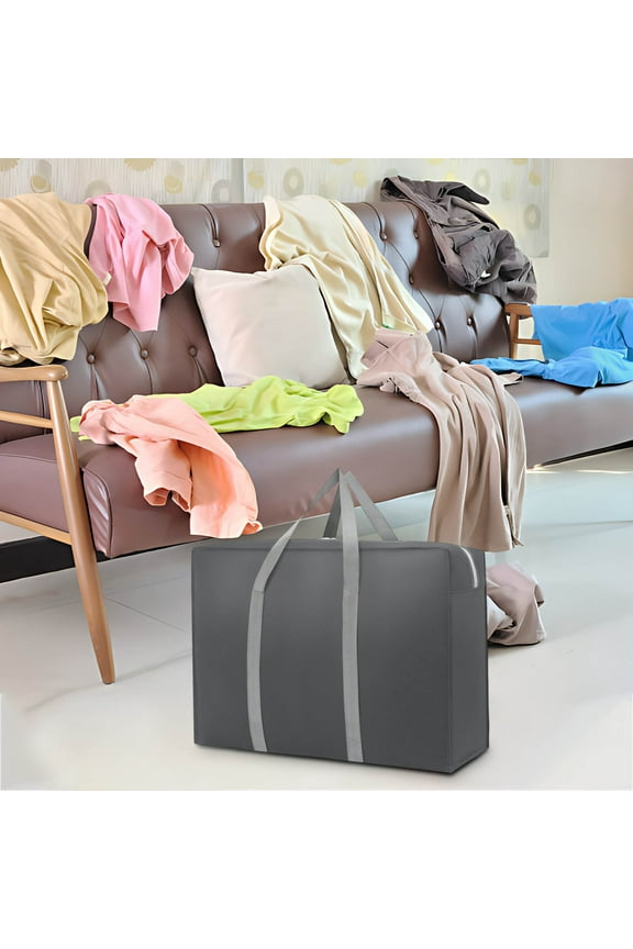 Large Capacity Travel Storage Bag, 60x40x25cm Non-Woven Duffle Bag for Moving Clothes, Portable Quilted Organizer, Multifunctional Laundry Bag, Space-Saving Packing Solution, Home Storage