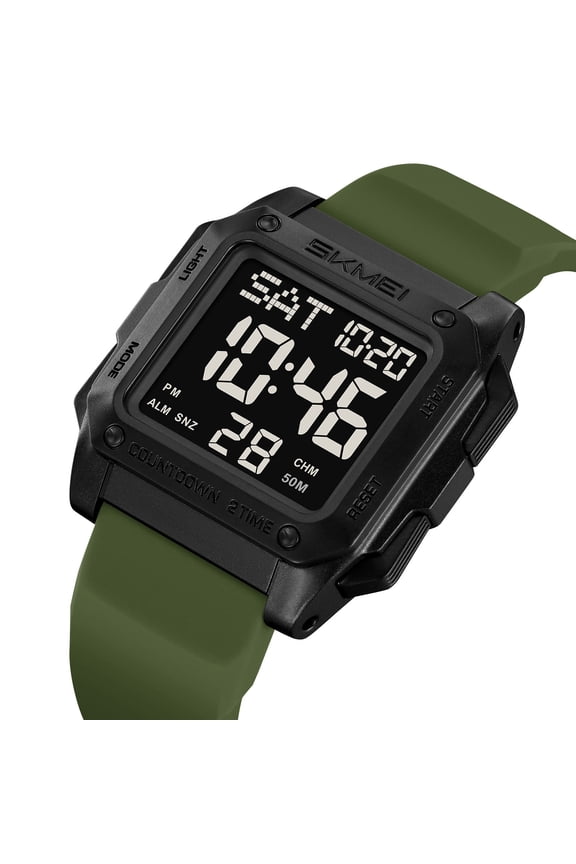 Mens Digital Watch, Waterproof Sports Watch For Men With Luminous Display For Hiking Camping Running Swimming Outdoor Activities Adventures Fitness Military Gear