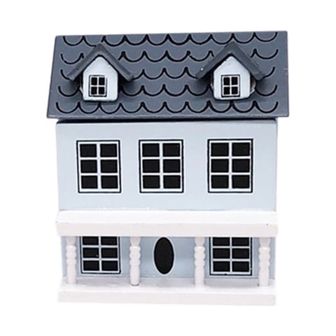 CQCYD Miniature Dollhouse Villa 1:12 Movable Roof, Wooden Mini House Model Room Furniture Accessory, Desktop Display Decor, Mini Villa for Dollhouse Decoration Gift