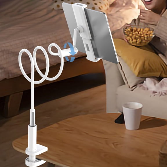 CQCYD Overhead Phone Tablet Stand, 35 Inch Cantilever Bracket, 360° Adjustable Metal Arm, Desk Mount Holder for Video Recording Live Streaming and Cooking Demo