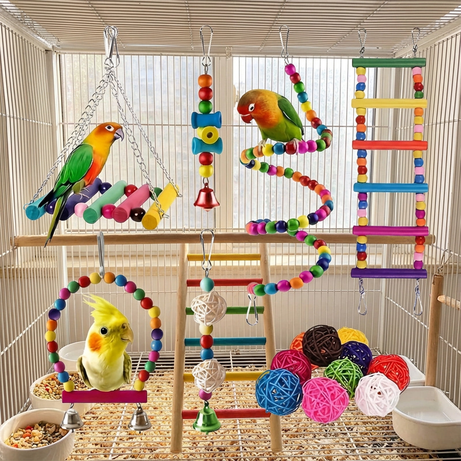 Stunning Compact Macaw Bird Cages With Swings And Ladders image
