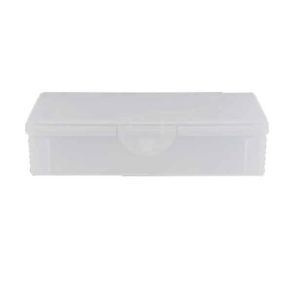 CQCYD Plastic Stationery Box, Clear Stackable Storage Case, Portable Organizer with Lid, Macaron Color Pencil Box for Desk and Office Supplies