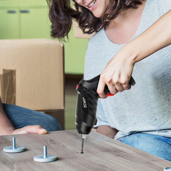 CQCYD Rechargeable Electric Screwdriver Kit 3.6V Cordless Screw Machine, 2 Position Handle LED Light, 1800mAh Battery USB Charging, Home DIY Tool for Furniture Assembly Electronics Repair