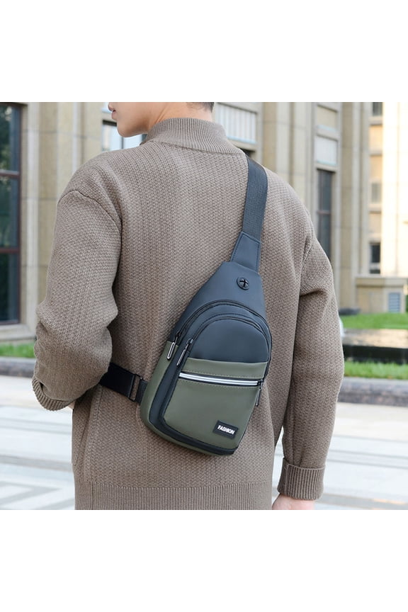 Sling Bag, Mens Womens Chest Shoulder Backpack Daypack For Hiking Camping Outdoor Travel Sports Gym Running Cycling With Earphone Hole Water Resistant Oxford Cloth Lightweight Compact