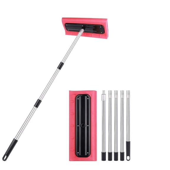 CQCYD Snow Roof Rake, Heavy Duty Foam Scraper For Roof Snow Removal With Telescoping Extension Pole Polyethylene Head Non Scratch Protective Tool For Homeowners Winter Season