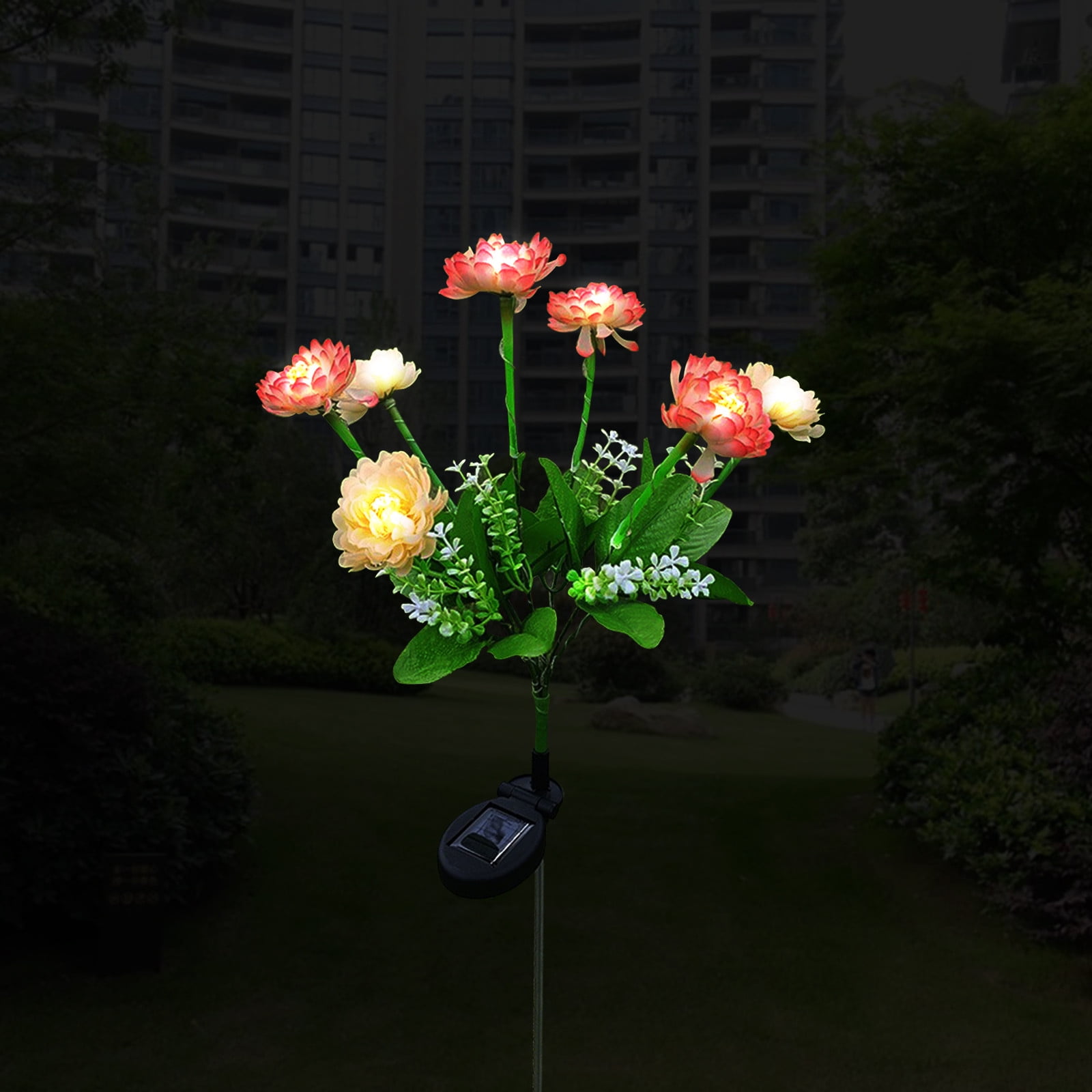 CQCYD Solar Powered Simulation Flower Lantern, Outdoor Simulation Artificial Plants & Flowers, Artificial Plants for Outdoors Fall Home Decor Plastic Plants for Wedding Wall Clearance, Yellow