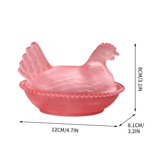 CQCYD Chicken Candy Tray With Lid, Rural Farmhouse Candy Bowl With Lid, Plastic Candy Jar for Snacks Nuts and Candy Storage, Funny Candy Dish for Kitchen Dining Room and Party Decor