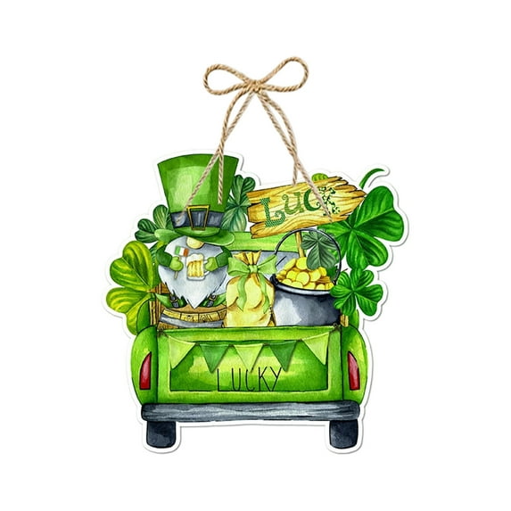 CQCYD St. Patrick's Day Door Hanger Decor, Irish Shamrock Front Door Decoration, Festive Holiday Home Decorations, Green Party Supplies For St. Patrick's