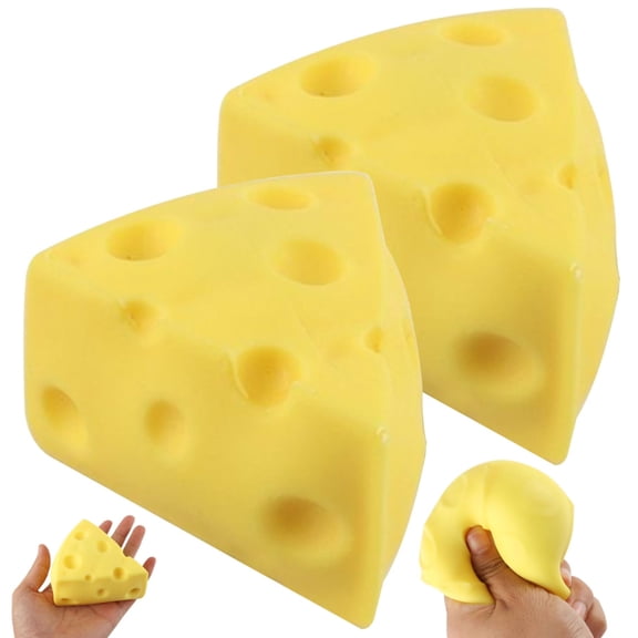CQCYD StressToy3-Pack, Realistic Tactile Decompression SensoryToy, Slow Rising Squeeze Cheese Ball, Relaxation FidgetToysforKidsAdults, Anxiety ReliefToysfor Office Home Classroom