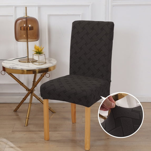 CQCYD Stretchable Dining Chair Covers 4 Pack, Thickened Jacquard Fabric Elastic Chair Slipcovers, Universal Fit Washable Chair Protectors for Home Kitchen Office, Anti-Slip Dirt Proof Furniture